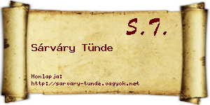 Sárváry Tünde névjegykártya