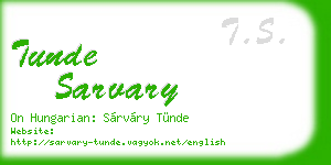 tunde sarvary business card